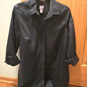 Chicos black button down shirt size 1, which is a 6/8